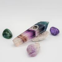 Thumbnail for A fluorite crystal pipe or rainbow fluorite crystal pipe are great options to use whenever feeling angry, heated, or stressed. 