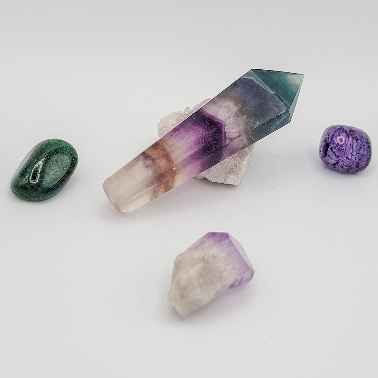 Aurora Borealis Fluorite Crystal Pipe, goes well with any quartz crystal smoking pipe. Check our multiple shipping options!
