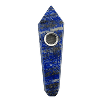 Thumbnail for Blue Power Lapis Lazuli Crystal Pipe. We sold thousands of crystal pipes and natural stones in the past year. Avoid false providers, with us you are guraanteed to receive a real gemstone or crystal for the best price. 