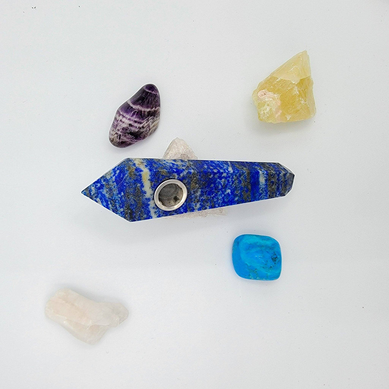 Lapis Lazuli Crystal Pipe, one of the most beautiful natural stone handcrafts in blue colour. Beauty that never fails to impress.