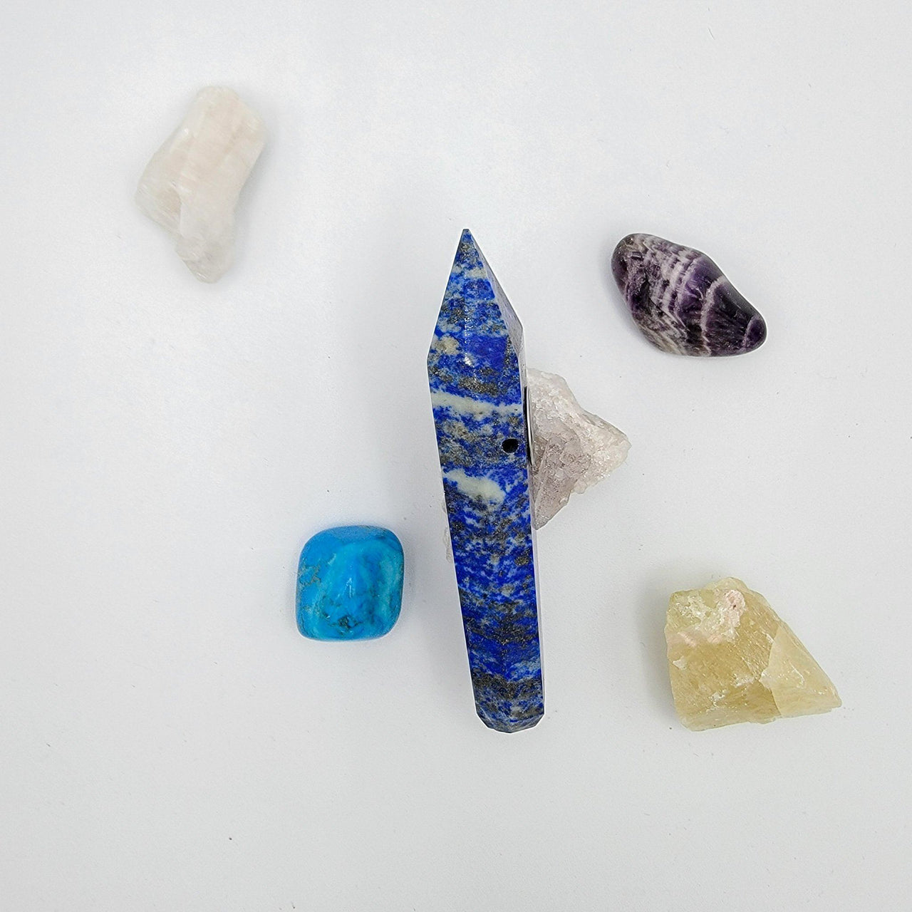 Purchase a Lapis Lazuli Crystal Pipe, a craft design in Canada, guaranteed to last and impress, real gemstone craft 