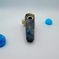 Thumbnail for Deep Blue (Labrador Feldspar) Crystal Pipes 