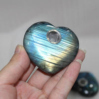 Thumbnail for Heart Shaped Labradorite Pipes Crystal Pipes 