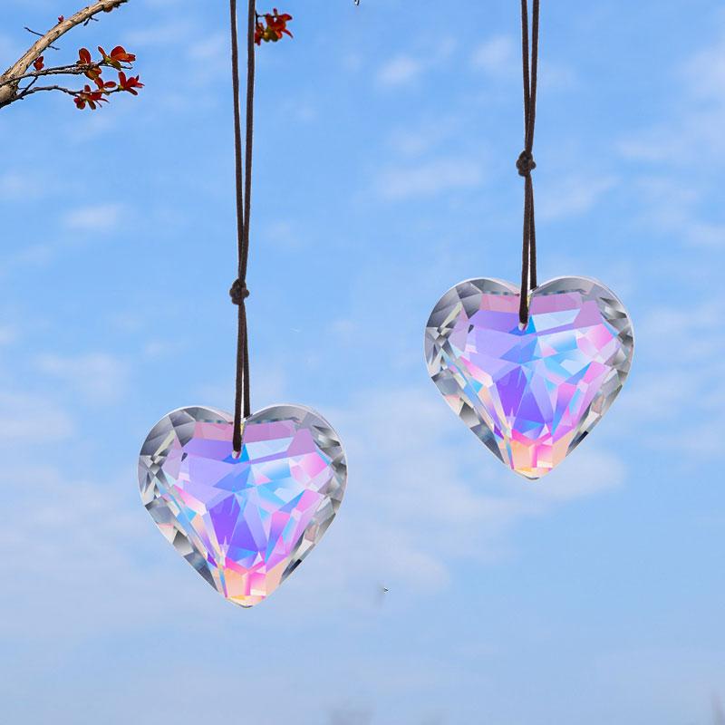 Heart Shaped Quartz Suncatcher Crystal Pipes 