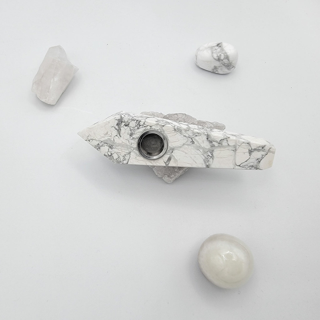 Marble Vibe (Howlite) Crystal Pipes 