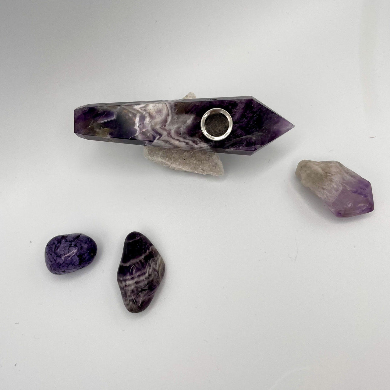 Purple Dream (Chevron Amethyst) Crystal Pipes 