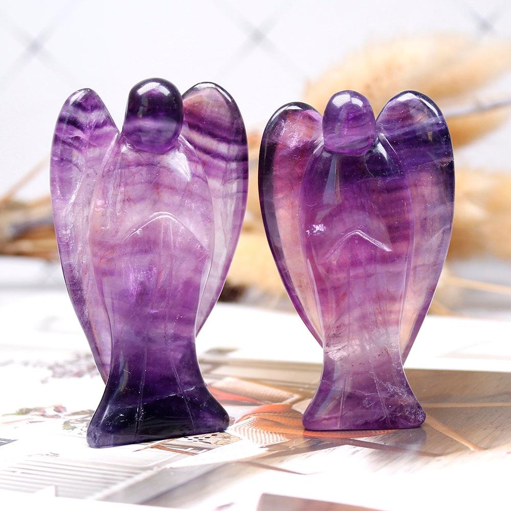 Purple Fluorite Angel Crystal Pipes 