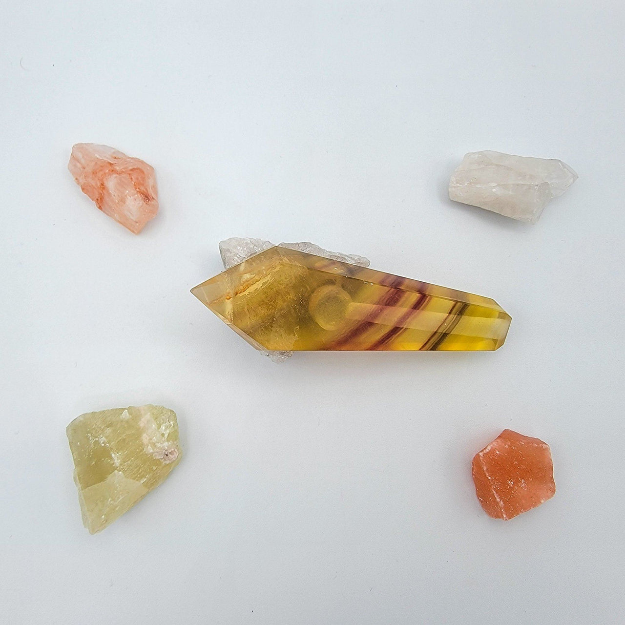 Yellow Fluorite Crystal Pipes 